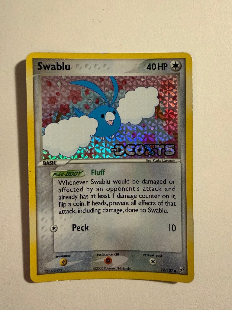 Swablu reverse holo ex deoxys, Enlèvement ou Envoi, Comme neuf, Cartes en vrac, Foil