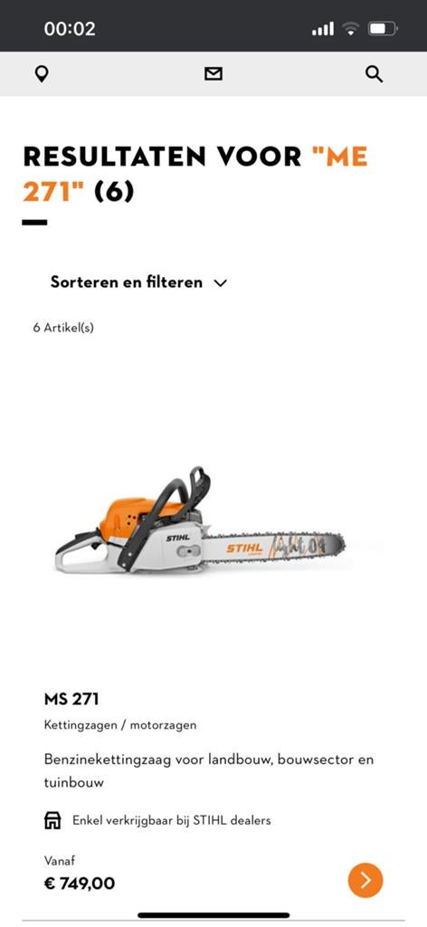 Kettingzaag stihl MS 271 nieuw in doos!, Ophalen