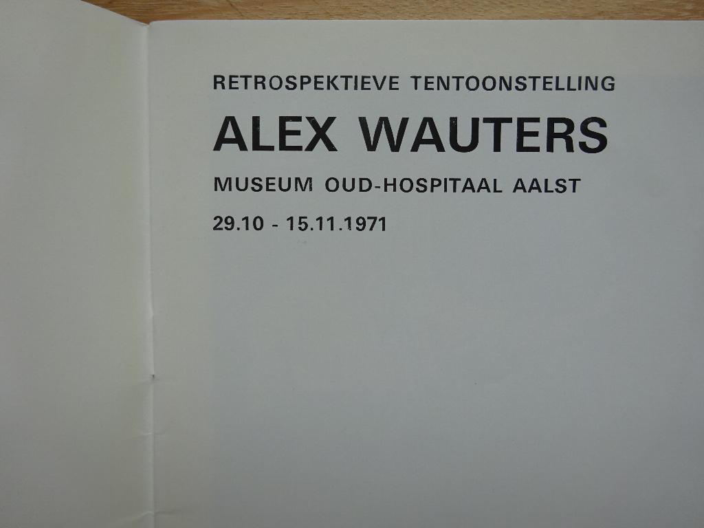 Alex Wauters, 1971 Oud-Hospitaal Aalst, Ophalen of Verzenden, Gelezen, Schilder- en Tekenkunst