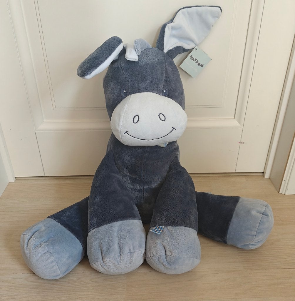 Grote knuffel Alex de Ezel Nattou Nieuw, Kinderen en Baby's, Speelgoed | Knuffels en Pluche, Ophalen of Verzenden, Nieuw, Blauw