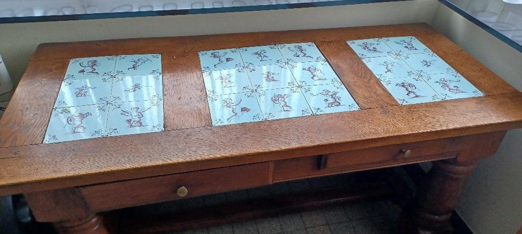 Table ancienne avec carreaux céramiques, Enlèvement