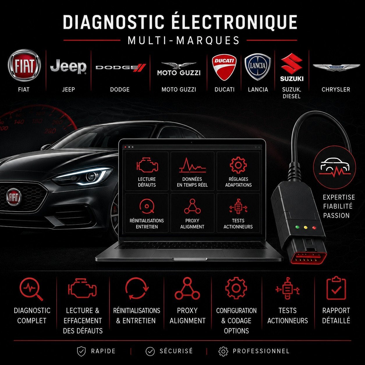 Diagnostic Fiat/Alfa/Jeep/Lancia//Suzuki diesel/Chrysler, Ophalen of Verzenden, Alfa Romeo
