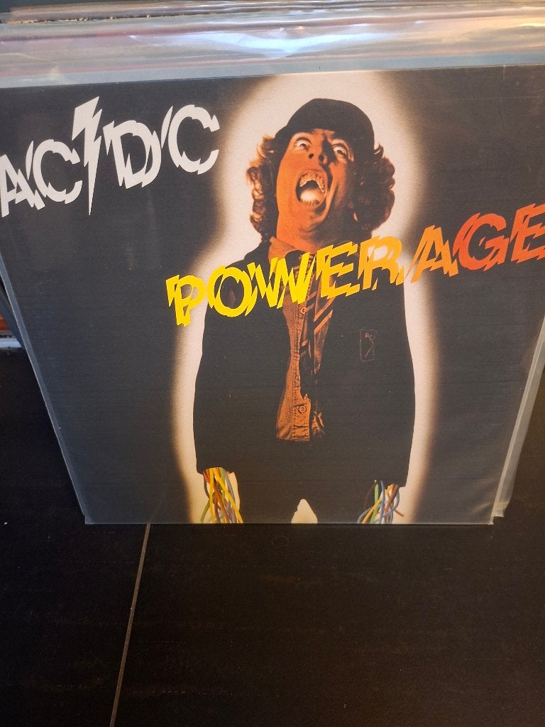 lp - ac/dc - powerage - bak 6, CD & DVD, Vinyles | Hardrock & Metal, Enlèvement ou Envoi, Comme neuf, Housse de protection extérieure