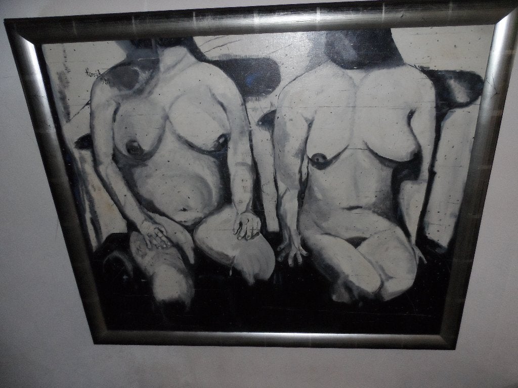 ALONZI Roberto - Groot zwart-wit canvas - 1985..., Ophalen