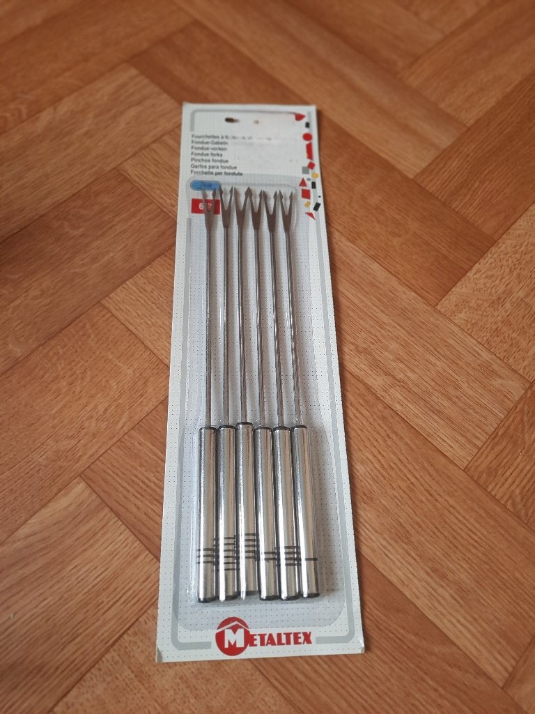 nieuw pak van 6 fondue vorken Metaltex roestvrij staal 24 cm, Huis en Inrichting, Keuken | Bestek, Ophalen of Verzenden, Nieuw