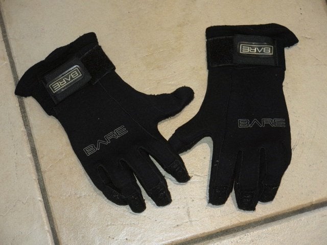 Zwarte duikhandschoenen Bare, maat L, Sports nautiques & Bateaux, Plongée, Enlèvement, Utilisé, Autres types