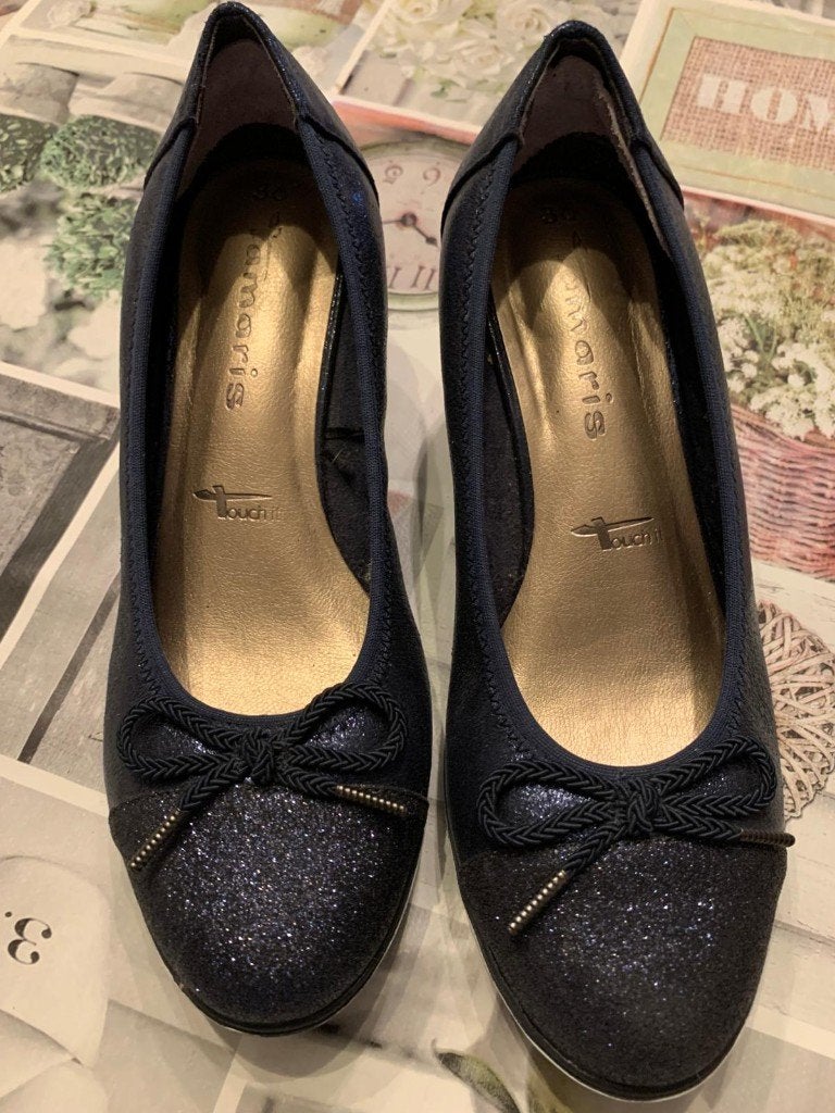 1x gedragen damesschoenen Maat 36 TAMARIS, Kleding | Dames, Tamaris, Blauw, Instappers, Ophalen of Verzenden