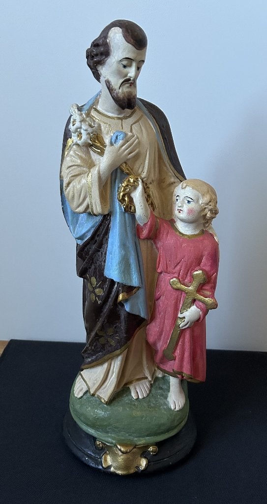 Belle statue de Joseph avec Jésus - 46 cm - Plâtre, Enlèvement ou Envoi