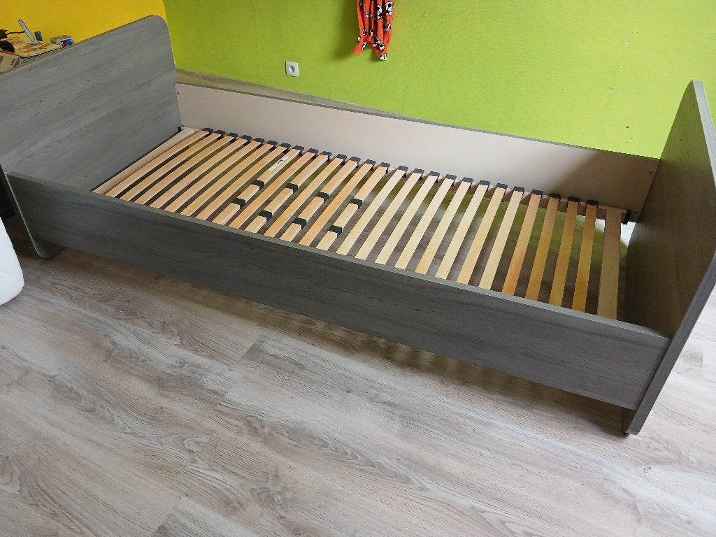 Lit 1 personne + sommier + matelas, 90 cm, Autres couleurs, Une personne, Enlèvement
