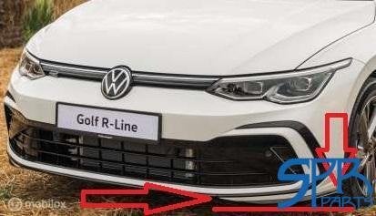 SPOILERLIP LINKS VOORBUMPER GOLF 8 R-LINE 20-24 SPOILER LIP, Gebruikt, VOLKSWAGEN, Volkswagen, Ophalen of Verzenden