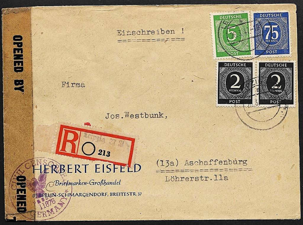 1947 - DUITSLAND [Geällieerde Bezetting], Verzenden, Overige periodes, Gestempeld