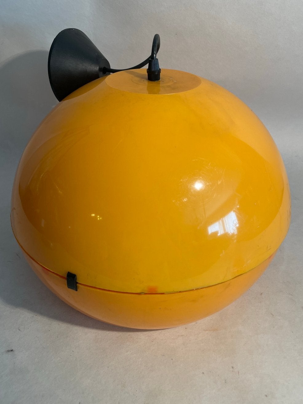Vintage oranje Space Age bolhanglamp (jaren 70), Antiek en Kunst, Ophalen