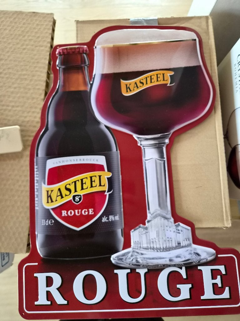 Bord kasteel bier, Enlèvement, Neuf, Panneau, Plaque ou Plaquette publicitaire, Autres marques