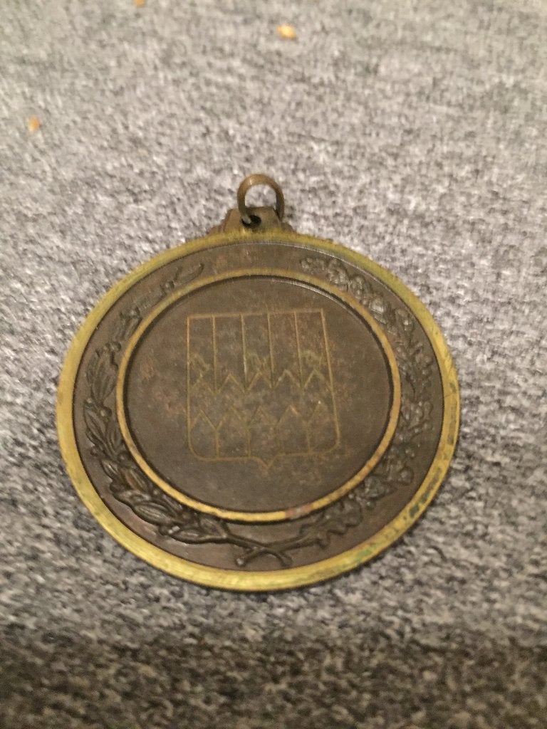 Bronzen medaille Wapenschild Hemiksem, Ophalen of Verzenden, Brons