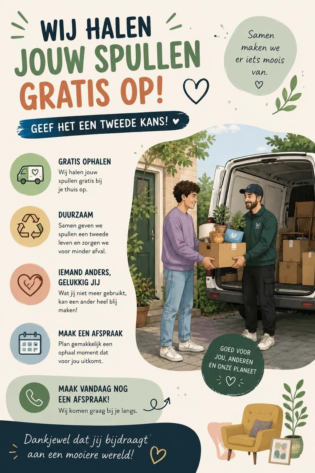 ik kom je spulletjes gratis ophalen., Diversen, Rommelmarktspullen, Ophalen
