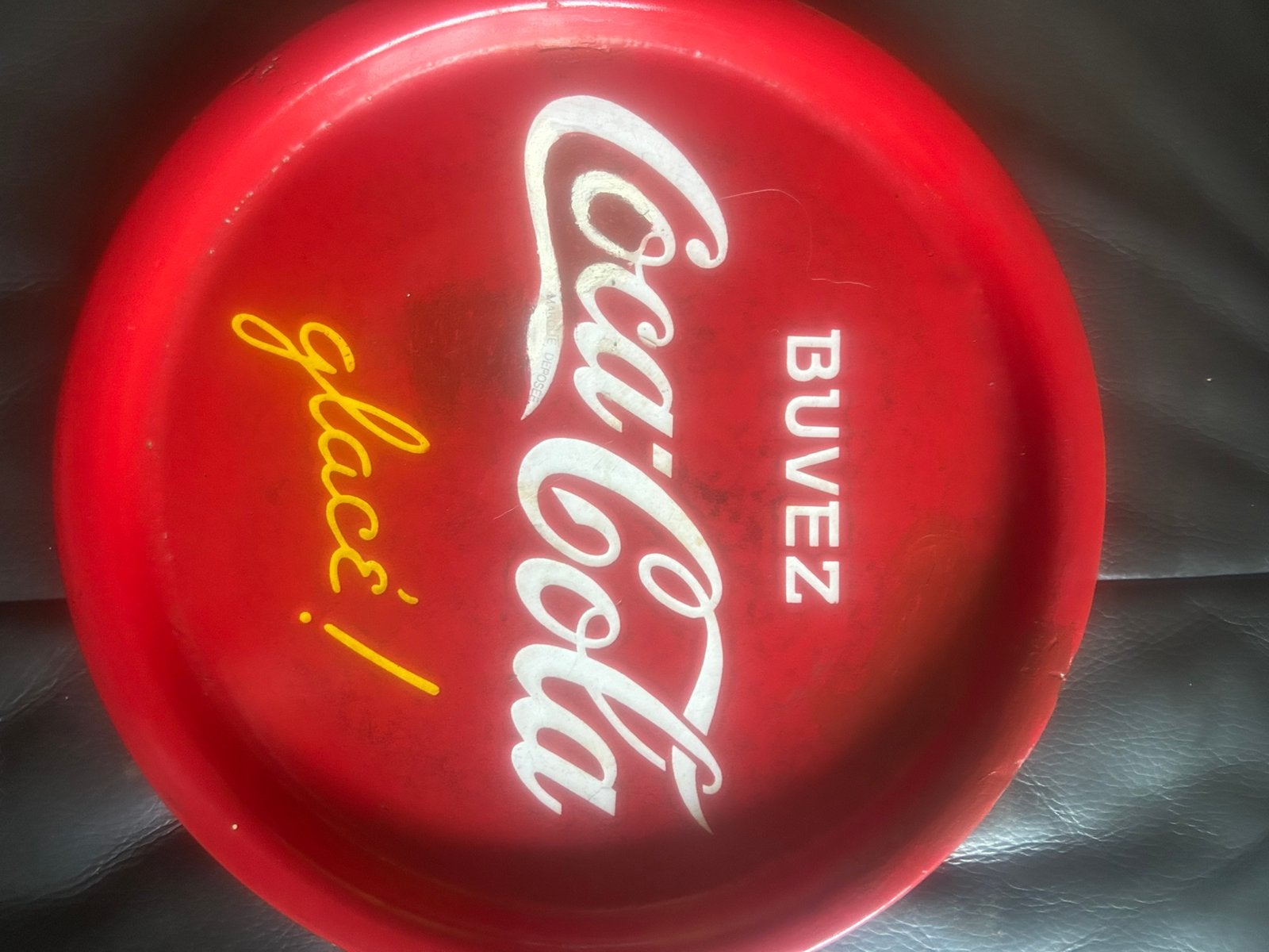 Emaille plateau buvez coca cola glace’, Ophalen, Gebruikt, Reclamebord, Plaat of Schild, Overige merken
