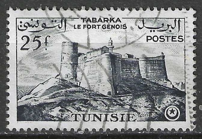 Tunesie 1956 - Yvert 414 - Genuese fort in Tabarka (ST), Verzenden, Gestempeld