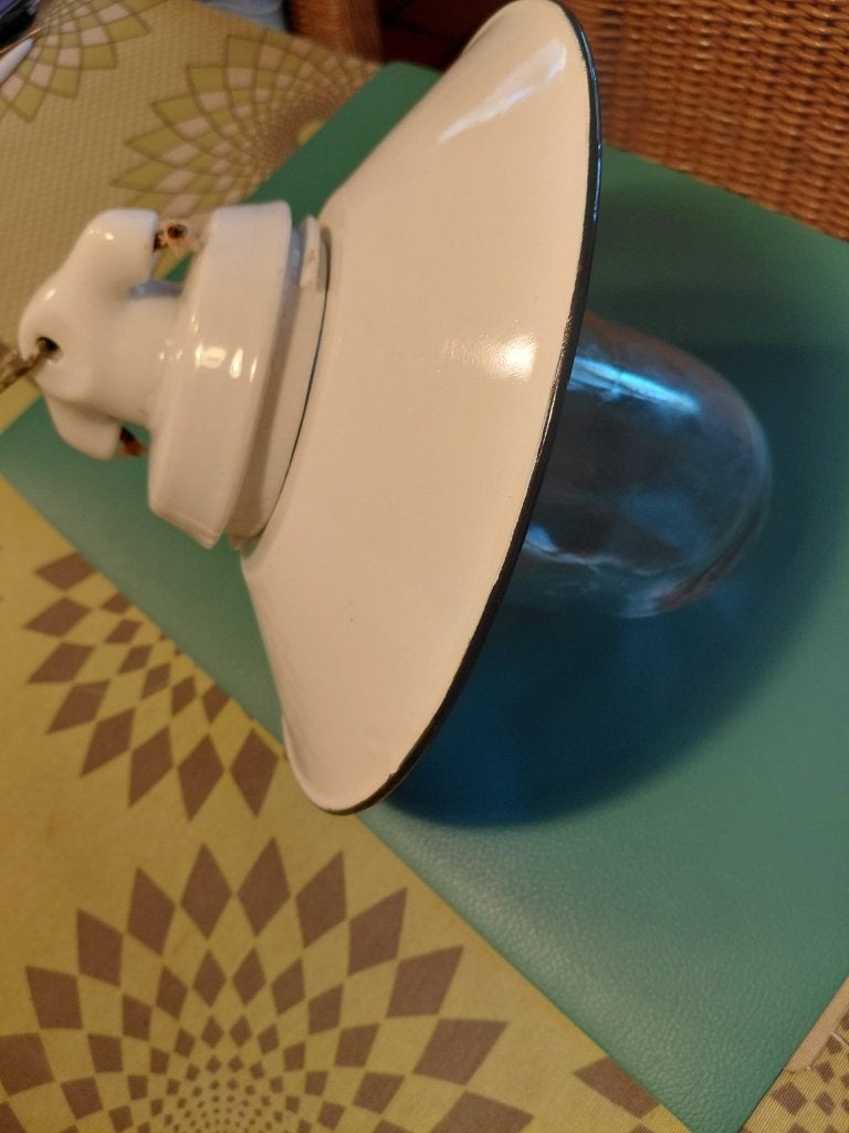 Lampe agricole industrielle - lampe  en porcelaine/émail, Enlèvement ou Envoi