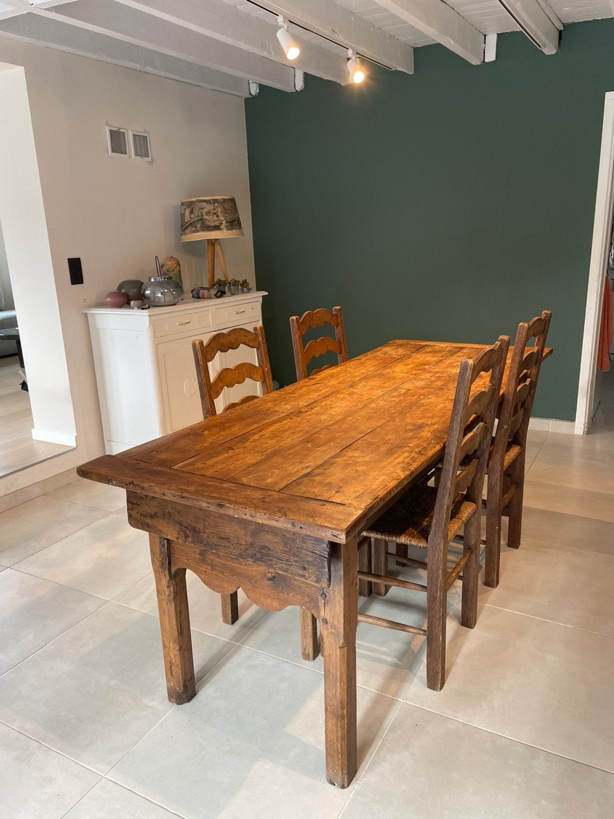 Table de caractere en bois massif vintage, Maison & Meubles, Enlèvement, Utilisé, 50 à 100 cm, Chêne
