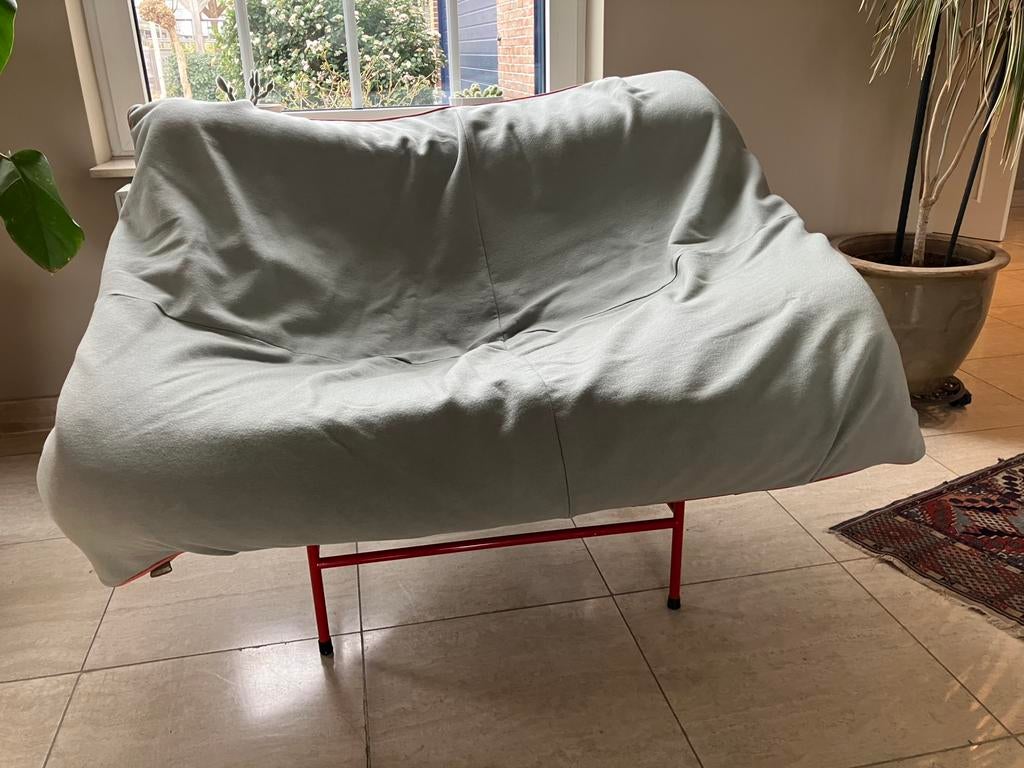 Montis Butterfly Chair vintage zetel, Huis en Inrichting, Fauteuils, Gebruikt, Leer, Metaal, Stof, 100 tot 125 cm, 75 tot 100 cm