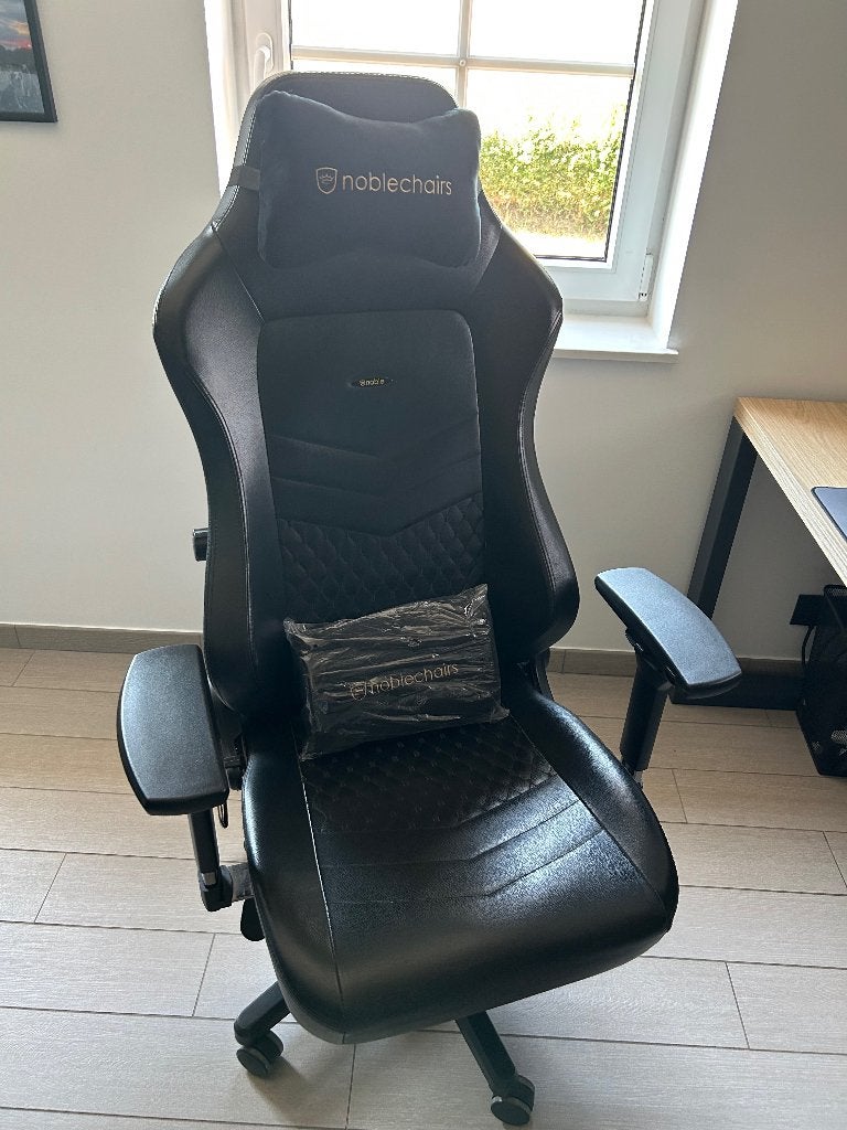 Chaise bureau Noblechairs Hero black - cuir veritable, Comme neuf, Chaise de bureau de gaming, Enlèvement, Chaise de bureau