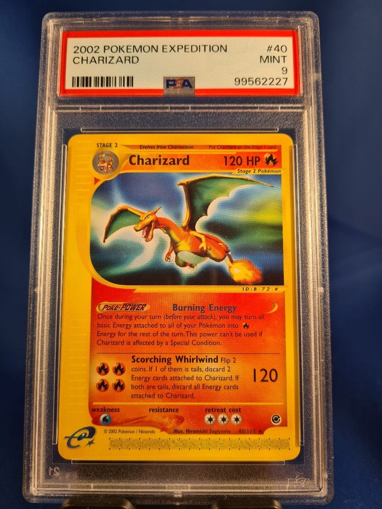 Charizard 40/165 - Expedition Base Set (PSA 9), Hobby en Vrije tijd, Verzenden, Gebruikt