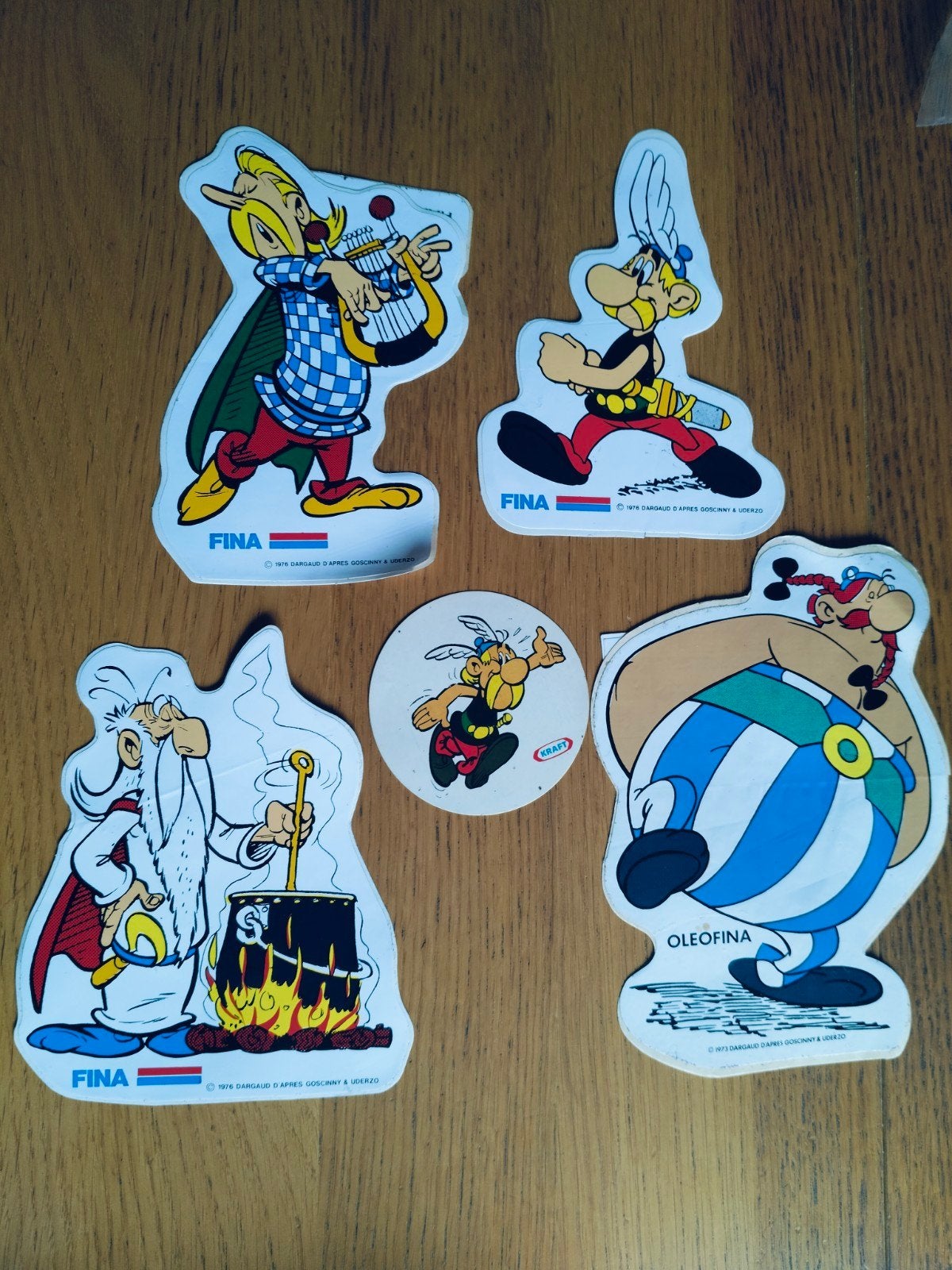 5 oude stickers Asterix 1973-1976, Verzamelen, Ophalen of Verzenden