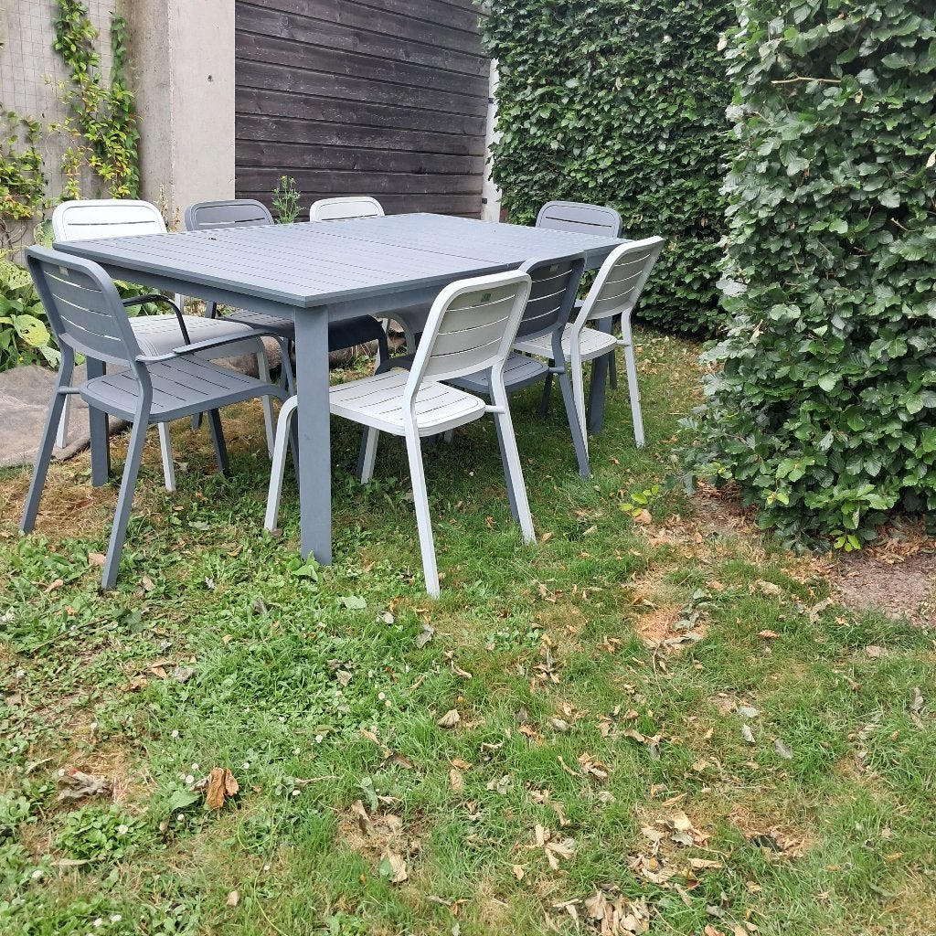 Set de jardin, Jardin & Terrasse, Chaise, Salons de jardin, Aluminium, 8 places