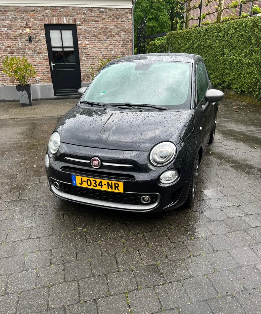 Fiat 500 1.2 69pk 2020 zwart, Auto's, Fiat, Automaat, Zwart, Zwart, 2 deurs