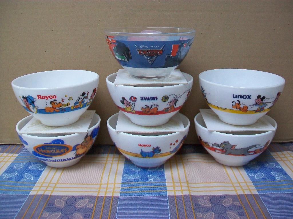Arcopal France Mickey Mouse Tom Jerry Soepkom Vintage Retro, Ophalen of Verzenden, Mickey Mouse, Gebruikt, Servies