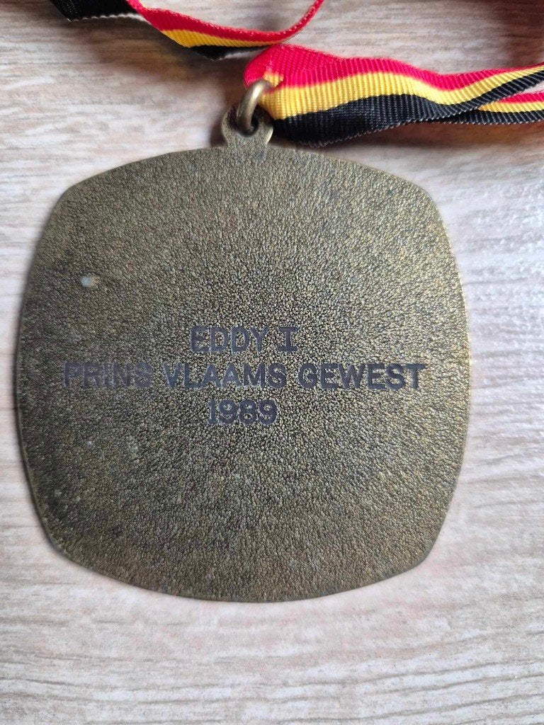 Carnaval medaille Prins Vlaams gewest Eddy I 1989, Ophalen of Verzenden
