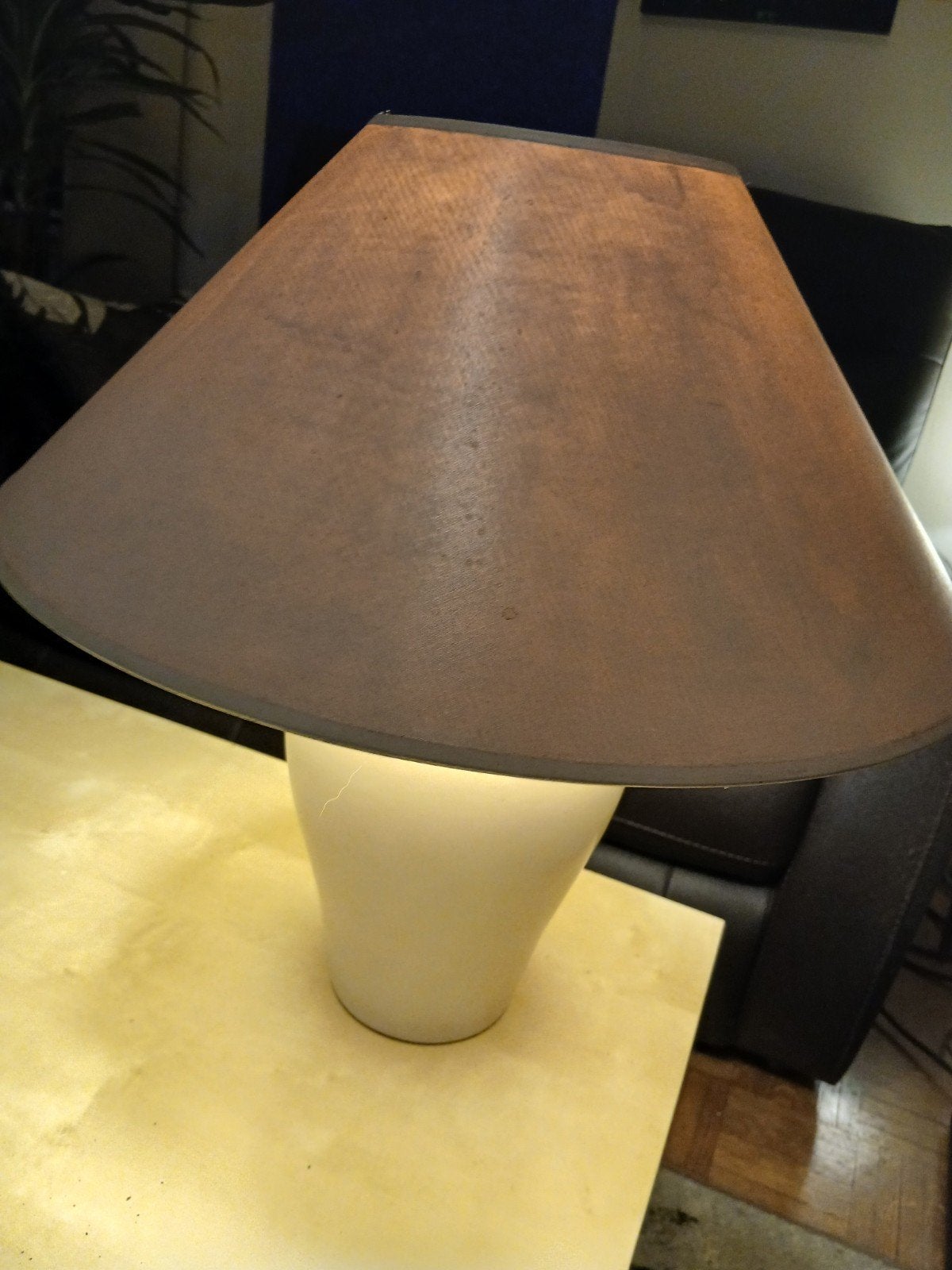 Lampe de table Vintage en Porcelaine de Bruxelles – 70/80, Blanc, 44 cm, Céramique, Design