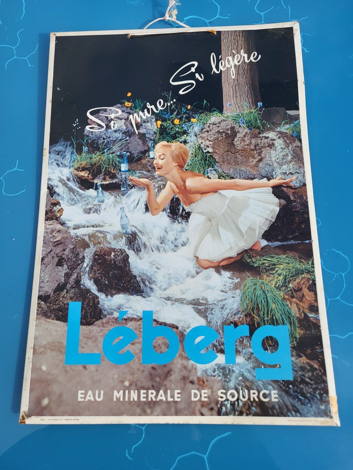 blikken reclame bord leberg, Ophalen, Gebruikt