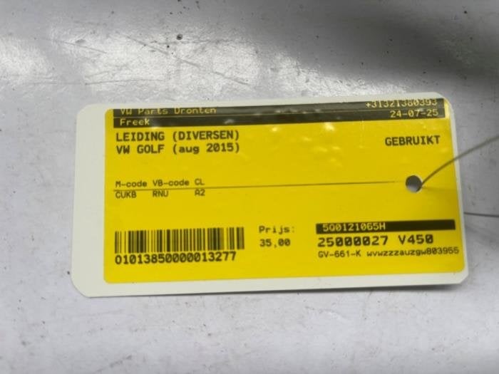 Leiding (diversen) van een Volkswagen Golf, Gebruikt, -, Volkswagen, -