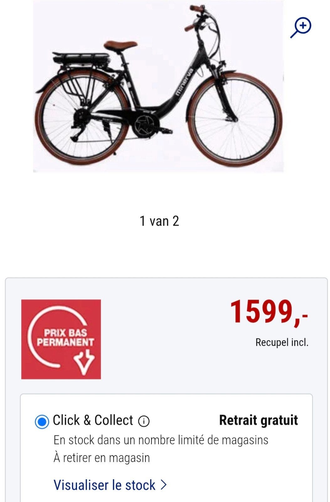 vélo électrique Minerva gris souris, Vélos & Vélomoteurs, Enlèvement, Comme neuf