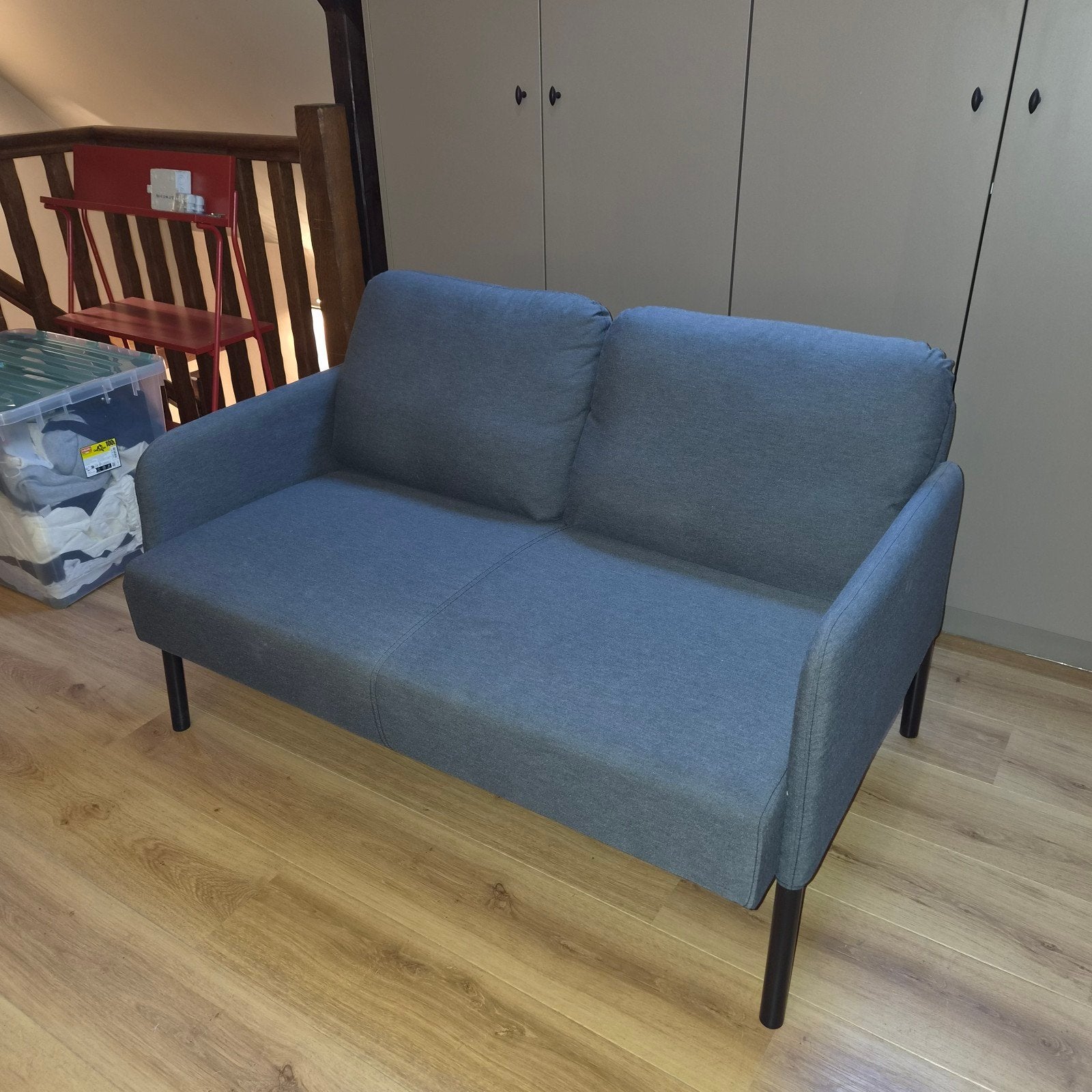 Ikea GLOSTAD 2 zitsbank zetel grijsblauw, Maison & Meubles, 75 à 100 cm, Moins de 150 cm, Banc droit, Enlèvement