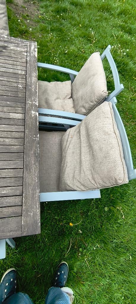 Table et chaises de jardin, Enlèvement, Utilisé, Bois