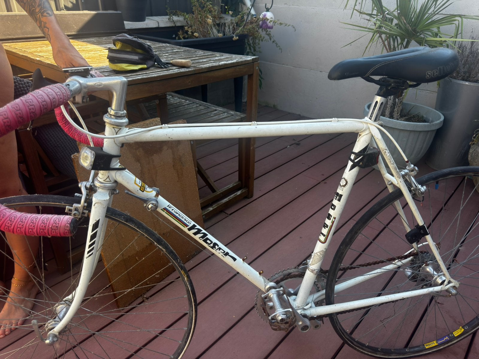 Francesco Moser vintage fiets Dura-Ace 7400-groepset shimano, Fietsen en Brommers, Fietsen | Racefietsen, Zo goed als nieuw, Ophalen