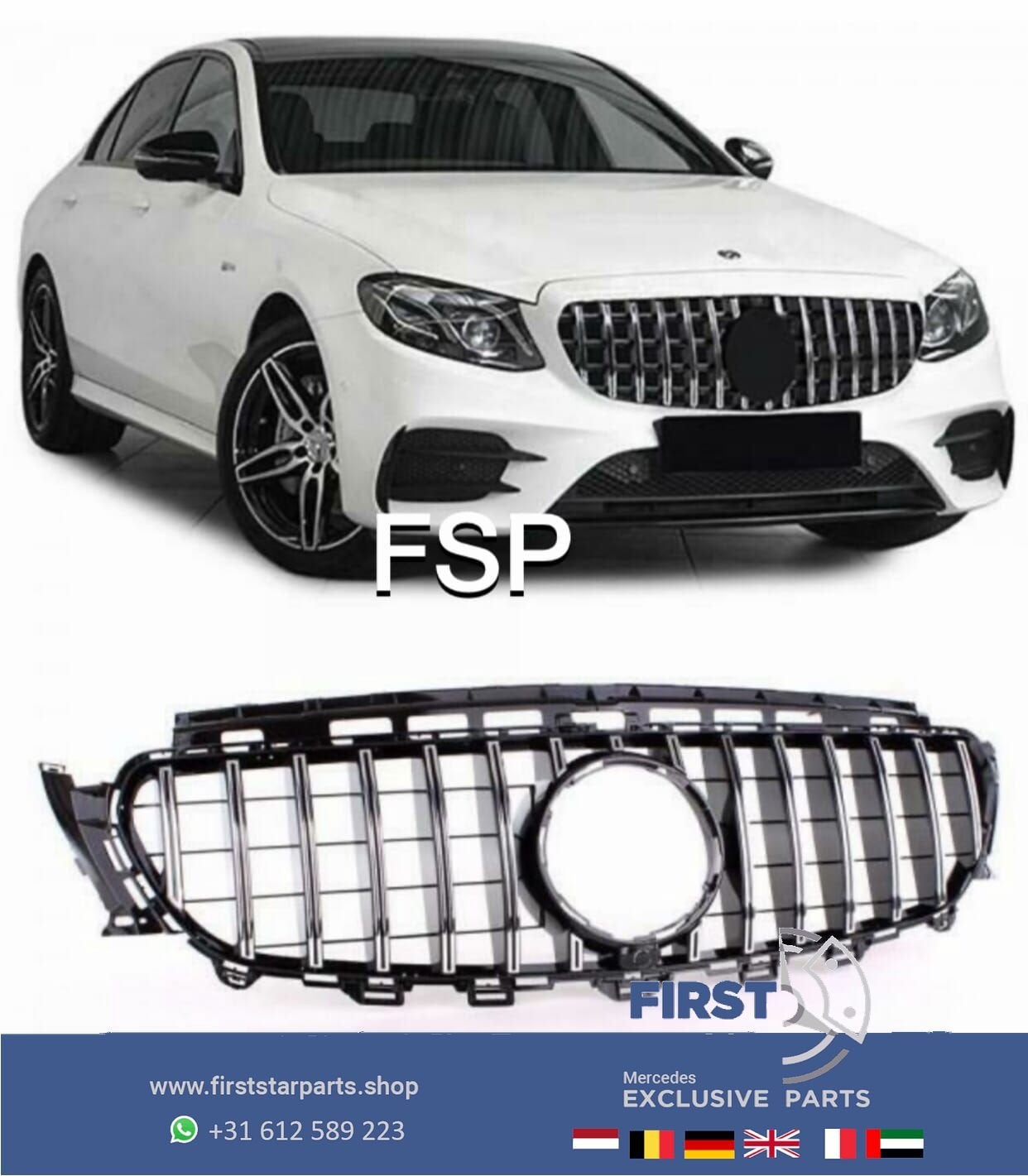 W213 W238 E KLASSE 2016-2019 GT LINE GRIL PANAMERICANA GRILL, Utilisé, -, -, Enlèvement ou Envoi