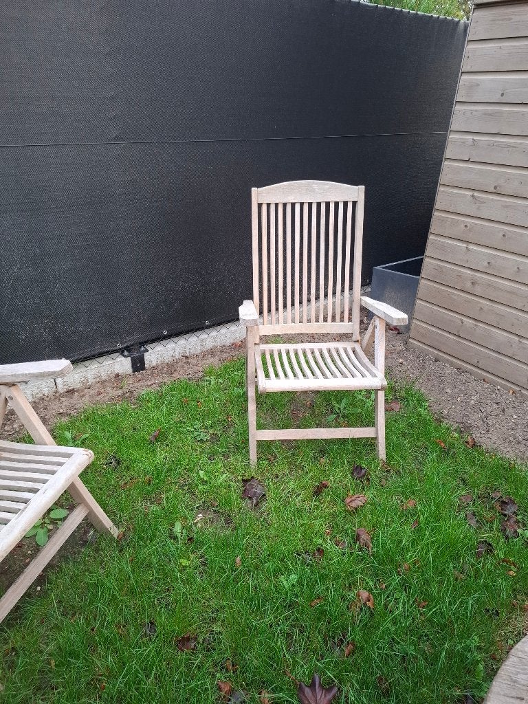 Teak ligstoelen, Ophalen, Gebruikt, Teakhout, Inklapbaar