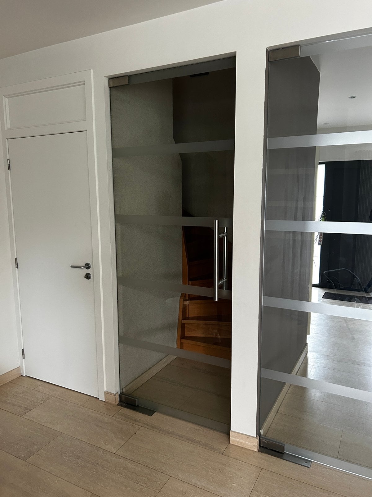 Glazen binnendeur (securit), Doe-het-zelf en Bouw, Raamkozijnen en Schuifdeuren, Gebruikt, Overige typen, 225 cm of meer, 75 tot 150 cm