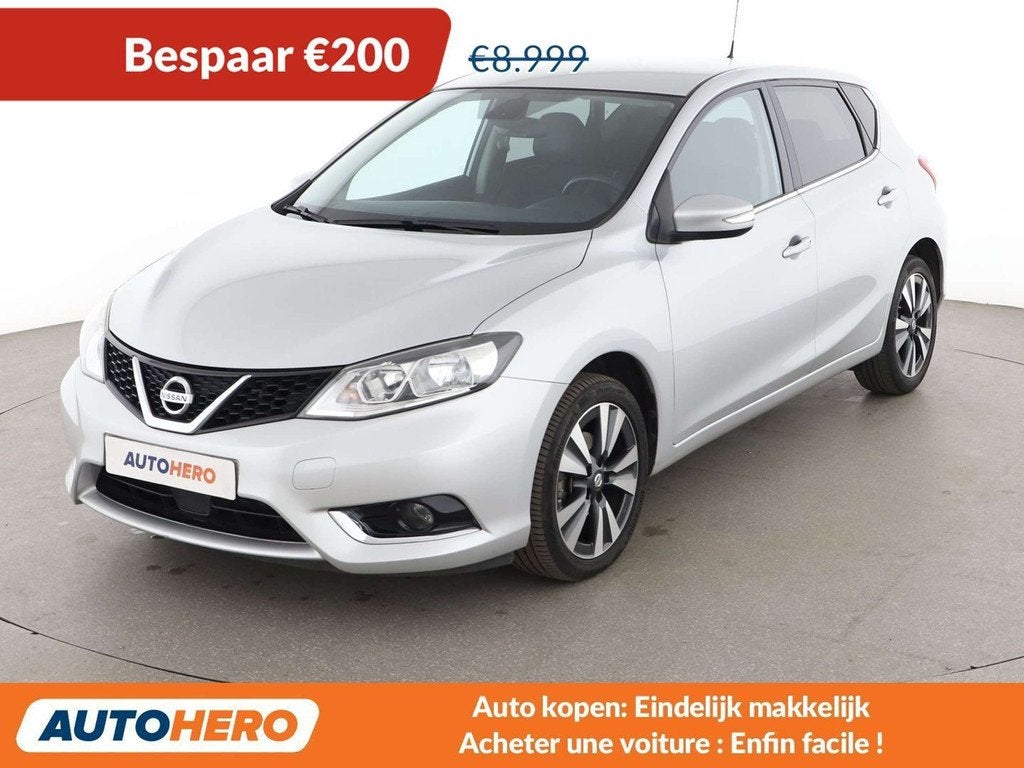 Nissan Pulsar 1.2 N-Connecta (bj 2017), Auto's, Voorwielaandrijving, Gebruikt, Zwart, 116 pk