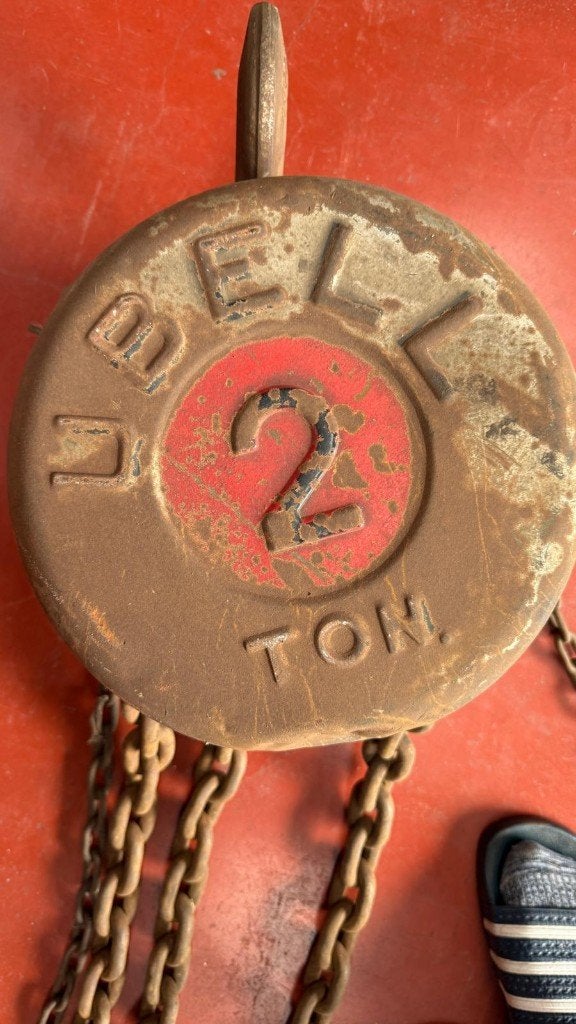 Vintage Takel 2000 kg, Doe-het-zelf en Bouw, Ophalen, Gebruikt, Handmatig