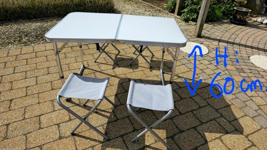 Picknick tafel, Tuin en Terras, Ophalen, Gebruikt, Aluminium, Rechthoekig