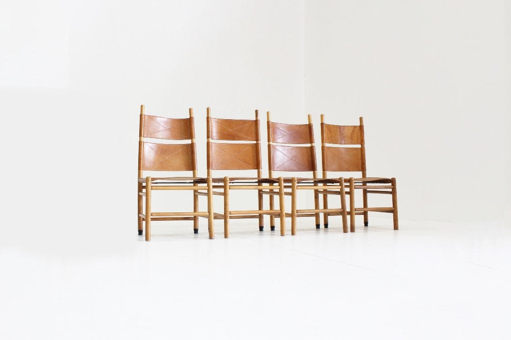 Vintage Kentucky dining chairs by Carlo Scarpa Set of 4, Enlèvement ou Envoi