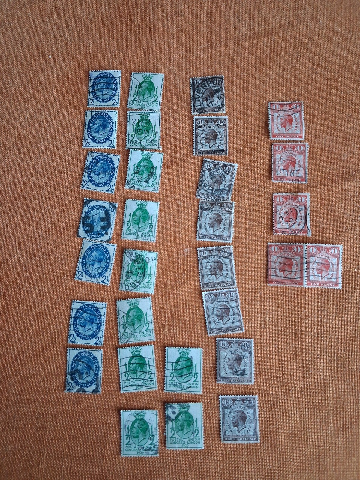 1929 Timbres Anglais  Série  Congrès  London, Enlèvement ou Envoi