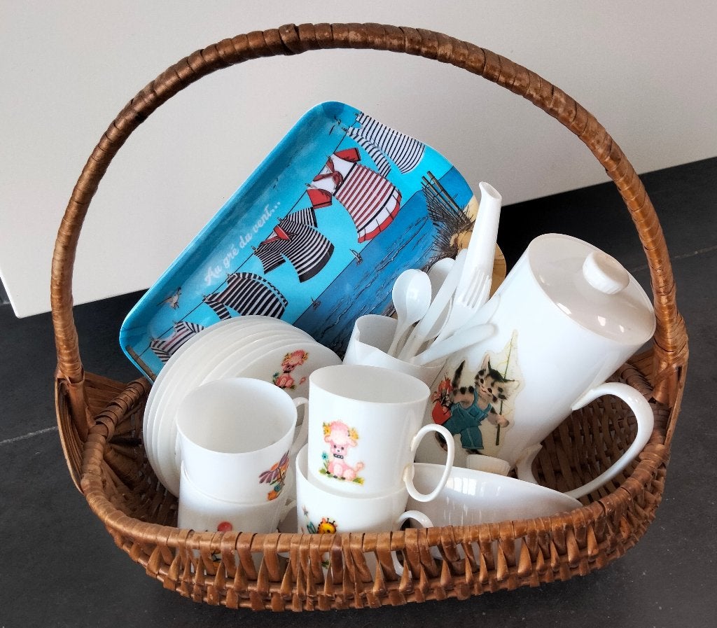 Beau Plateau de DINETTE des années 70'  + Autres, Enlèvement, Utilisé, Plastique, Accessoires de cuisine de jeu