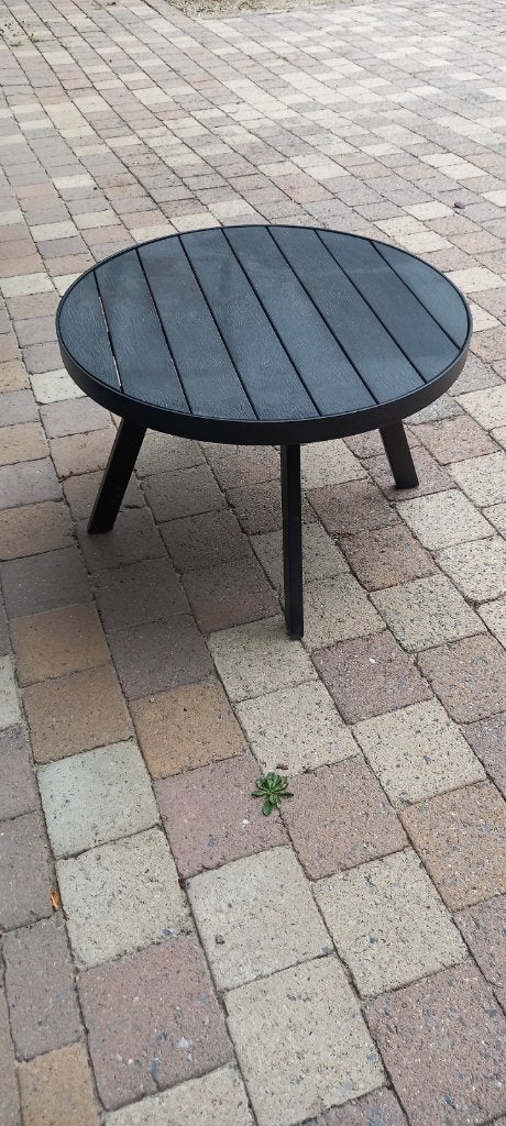 terrastafeltje zwart, Tuin en Terras, Tuintafels, Ophalen, Gebruikt, Rond, Metaal