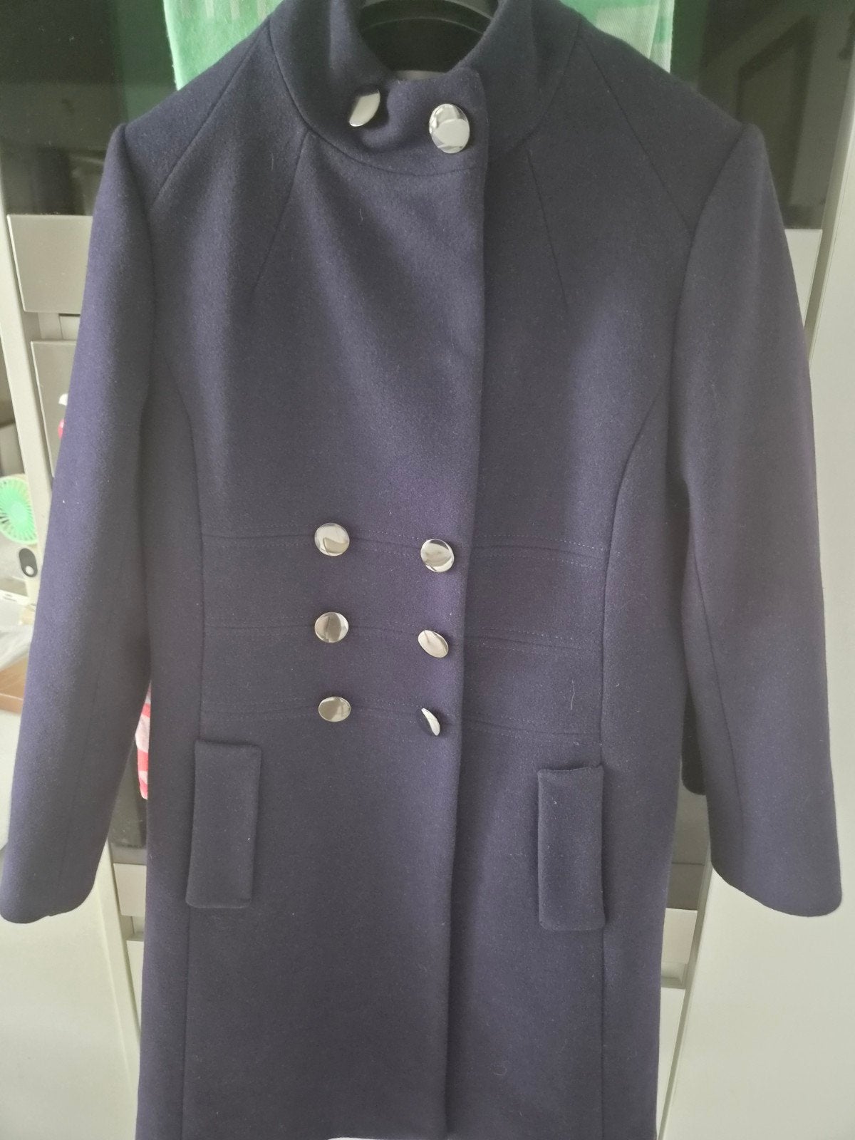 Donkerblauwe wollen jas, Ophalen of Verzenden