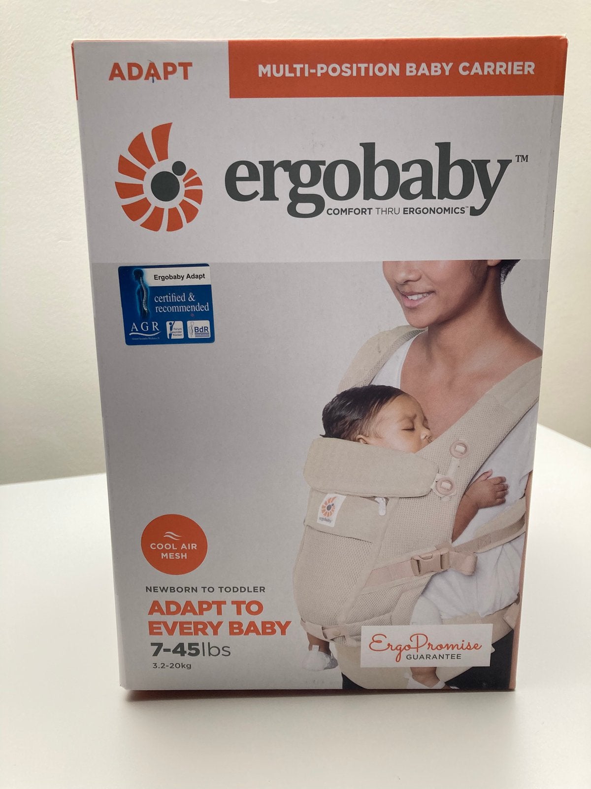 Ergobaby Adapt Cool Air Mesh Draagzak Baby - Natural Weave, Zo goed als nieuw, Buik, Rug of Zij, Draagzak, Ophalen